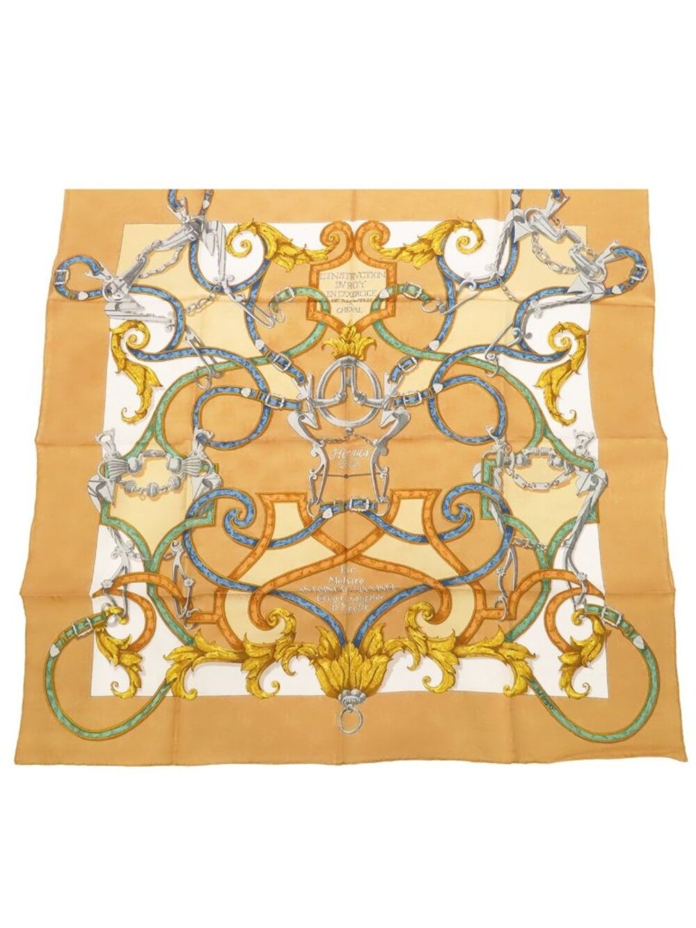 Hermes Carre 90 Multicolor Silk L'instruction Duroy Teiogaku Scarf